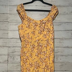 Old Navy Yellow Floral Midi Dress